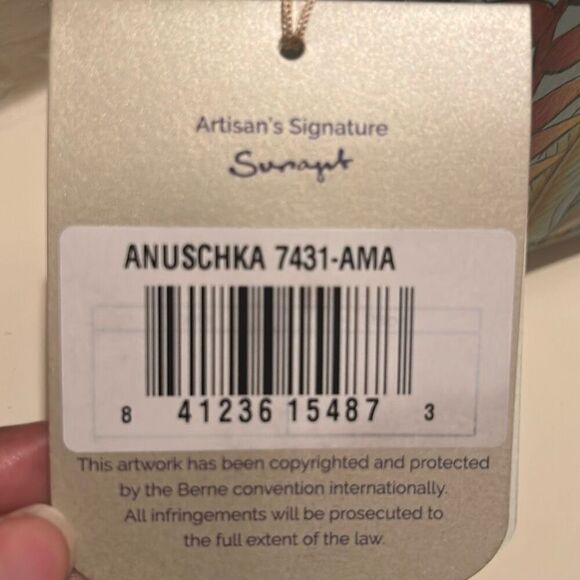 Anuschka Painted Sloth Jungle Print Front Flap Messenger Bag Blue Leather NWT - Picture 8 of 15